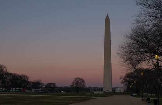 Predawn view of the Washington Monument